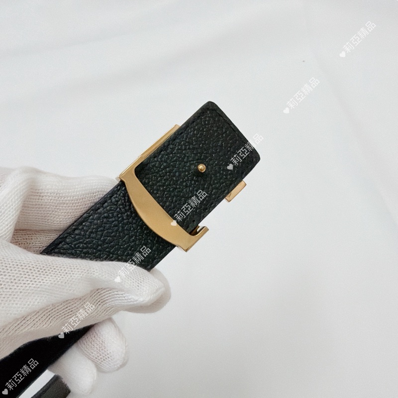 莉亞精品♡ LV老花金扣皮帶#90 寬度3 九新閒置品-6