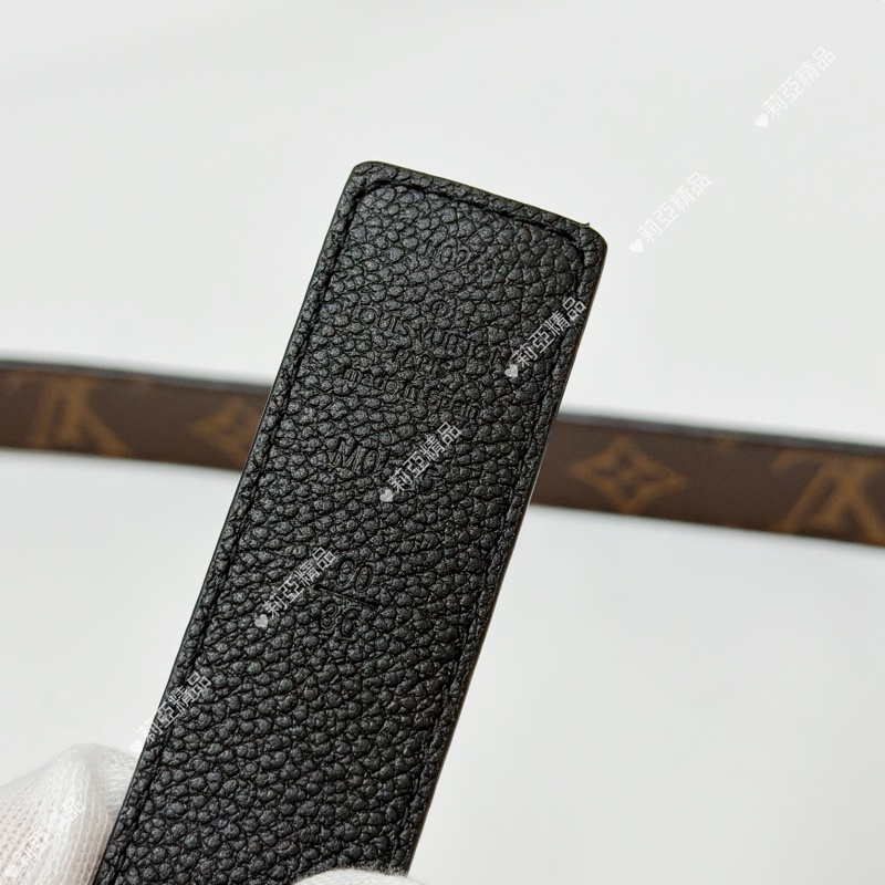 莉亞精品♡ LV老花金扣皮帶#90 寬度3 九新閒置品-7