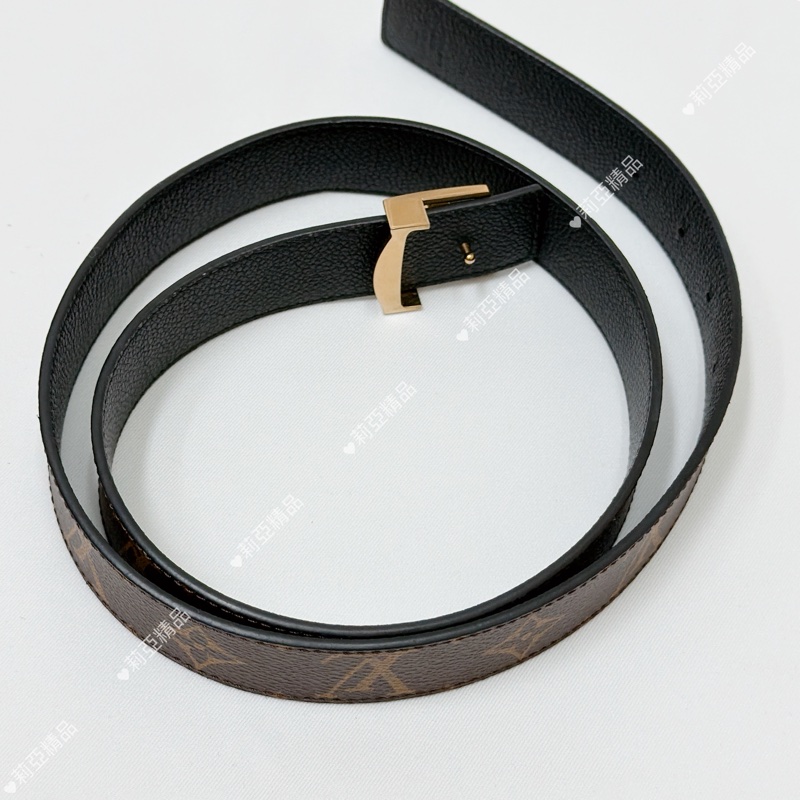 莉亞精品♡ LV老花金扣皮帶#90 寬度3 九新閒置品-8