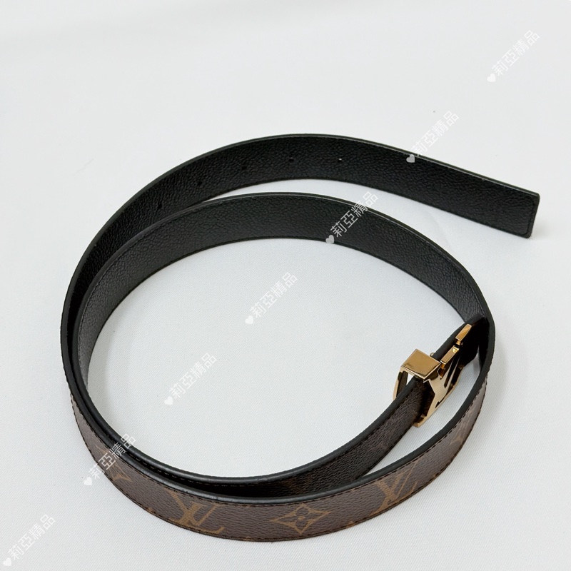 莉亞精品♡ LV老花金扣皮帶#90 寬度3 九新閒置品-9