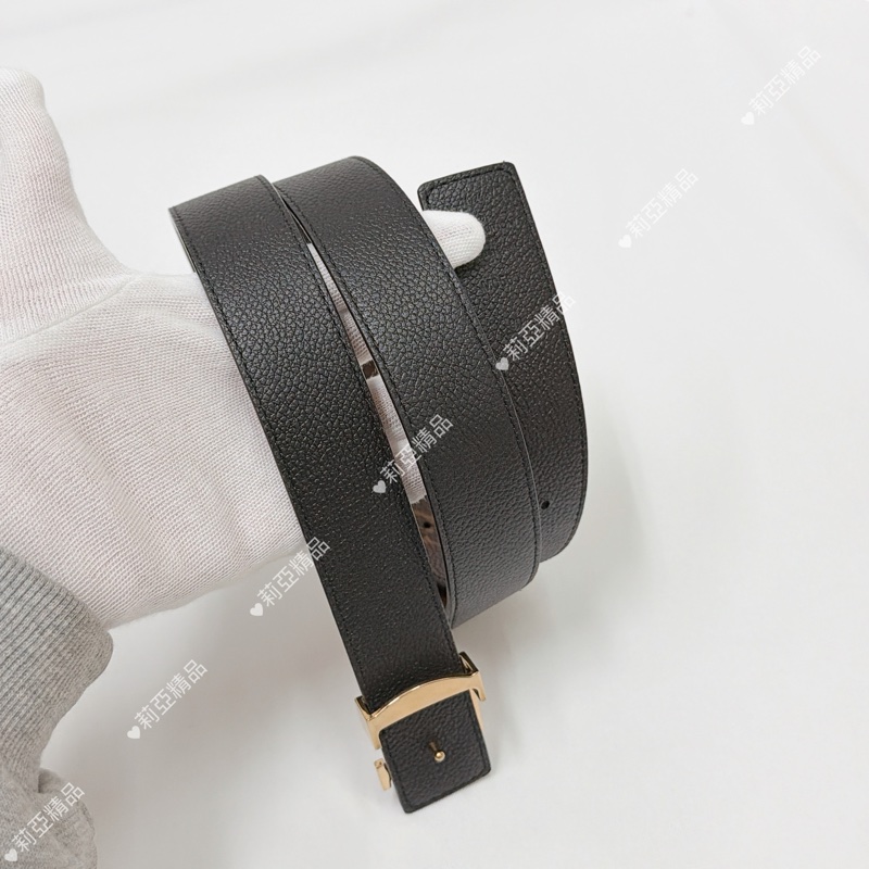 莉亞精品♡ LV老花金扣皮帶#90 寬度3 九新閒置品-10
