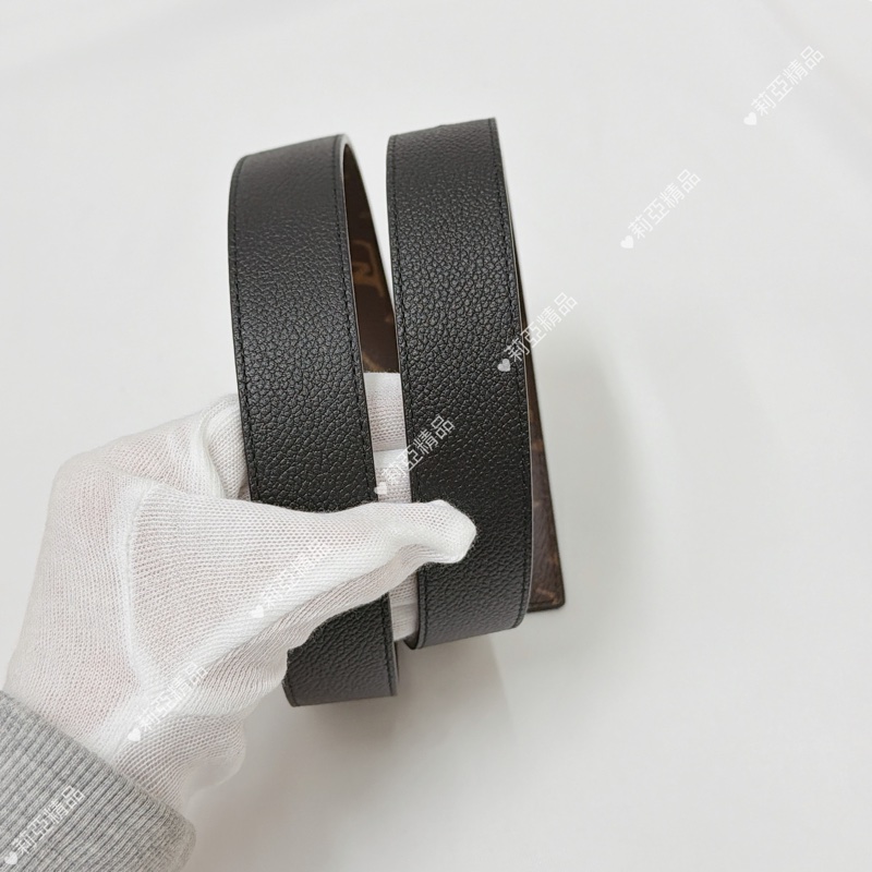 莉亞精品♡ LV老花金扣皮帶#90 寬度3 九新閒置品-11