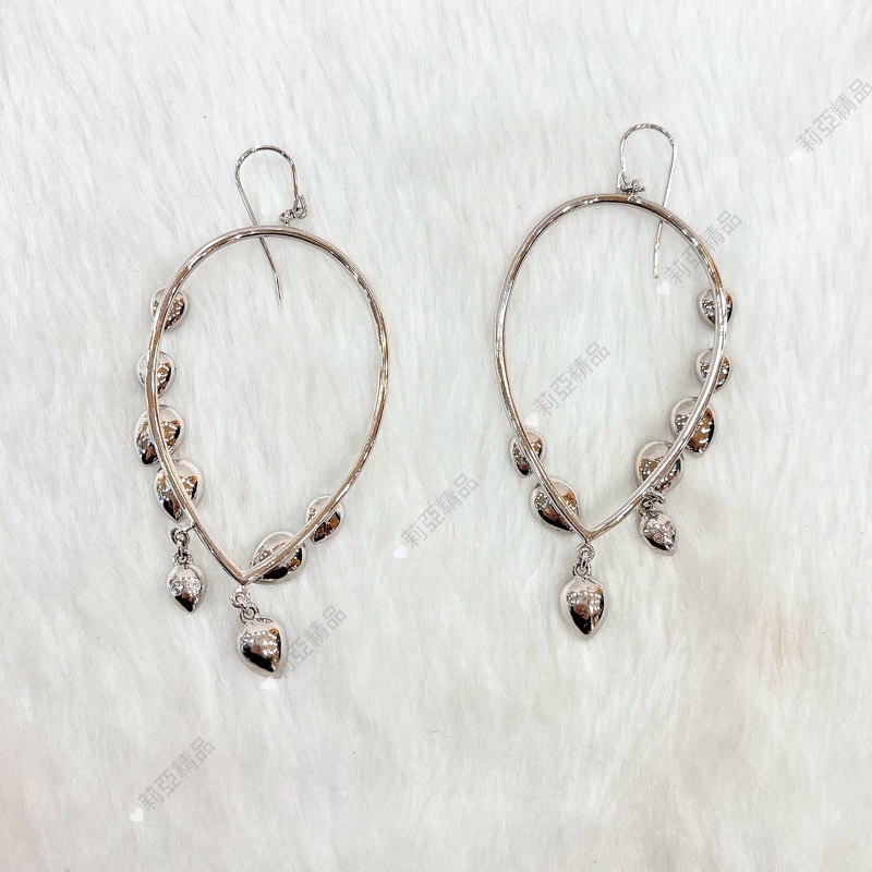 莉亞精品♡Swaraski 綠彩石水鑽 耳針耳環 二手-2