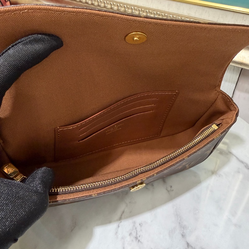 LV 原花Wallet On Chain Ivy金釦下蓋肩斜背包M81911-5