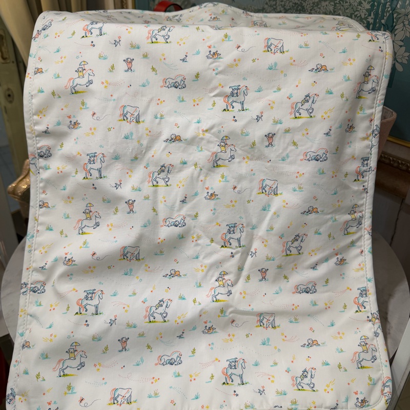 Hermes 粉拼紅帆布內印花棉府綢Cabriole銀釦肩背尿布袋H104481M-7