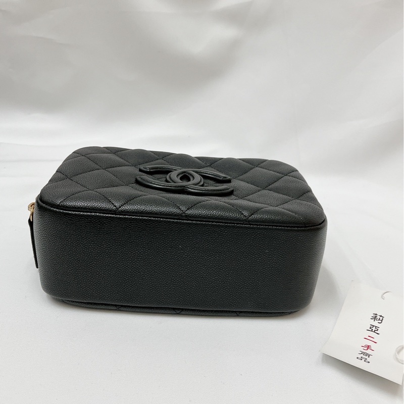 莉亞精品♡Chanel AS3909 手把化妝箱 黑色 二手-7
