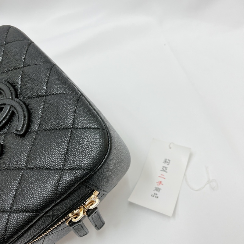 莉亞精品♡Chanel AS3909 手把化妝箱 黑色 二手-10