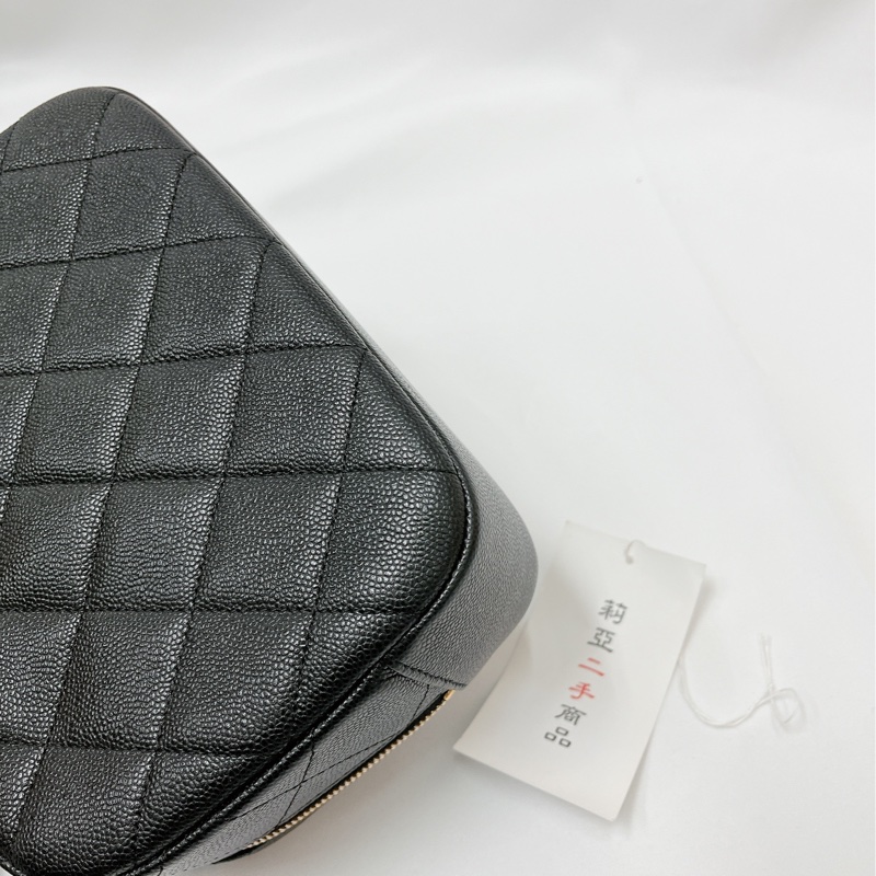 莉亞精品♡Chanel AS3909 手把化妝箱 黑色 二手-12