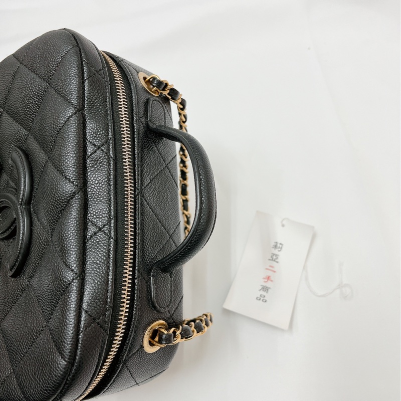 莉亞精品♡Chanel AS3909 手把化妝箱 黑色 二手-14