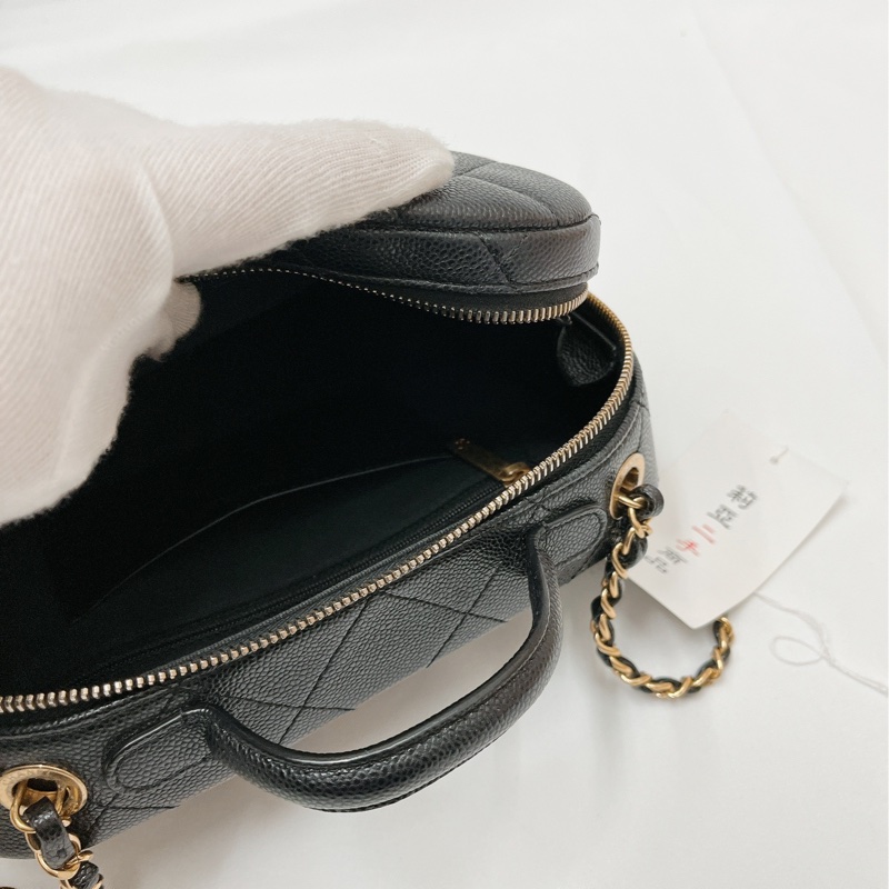 莉亞精品♡Chanel AS3909 手把化妝箱 黑色 二手-17