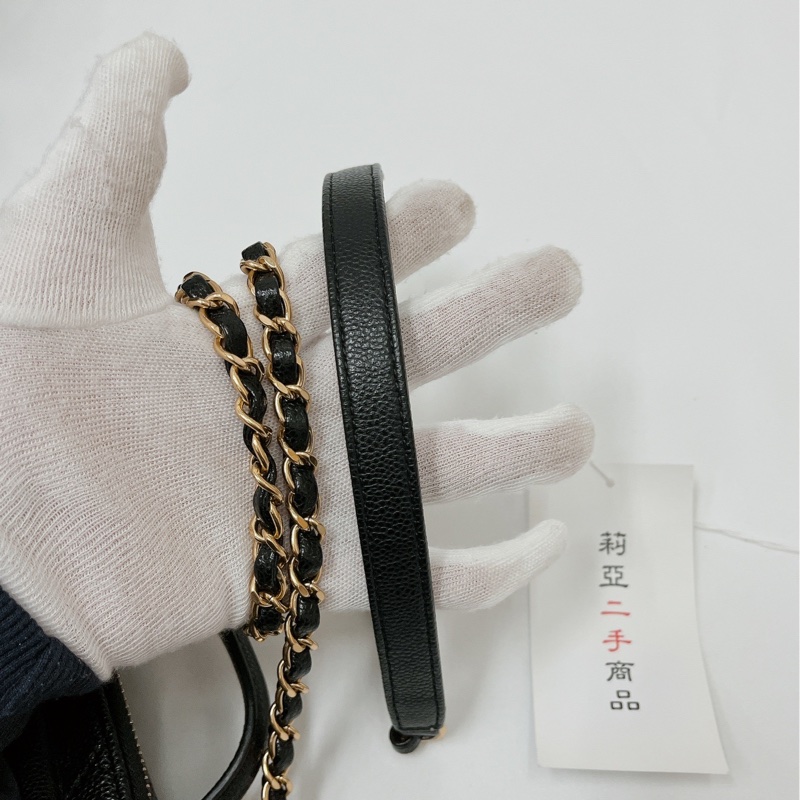 莉亞精品♡Chanel AS3909 手把化妝箱 黑色 二手-19