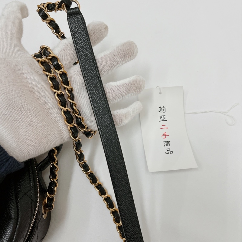 莉亞精品♡Chanel AS3909 手把化妝箱 黑色 二手-20