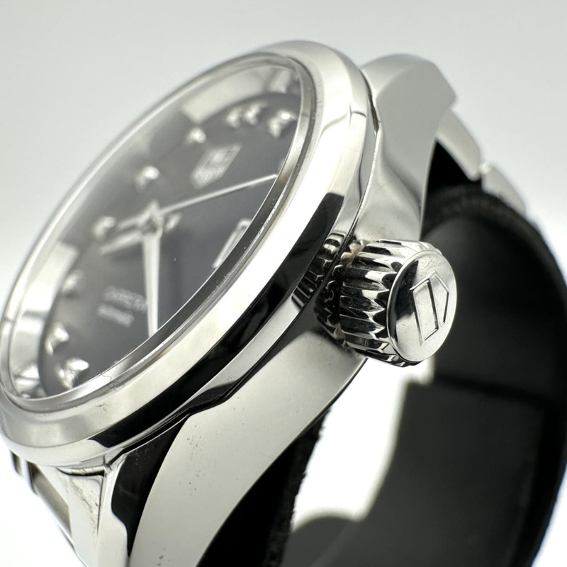 TAG HEUER 豪雅卡萊拉系列 Caliber 9 自動機械腕錶，附日期顯示，鑲嵌 12 顆鑽石，型號 WAR2413.BA0776，不銹鋼材質，黑色，女士款-3