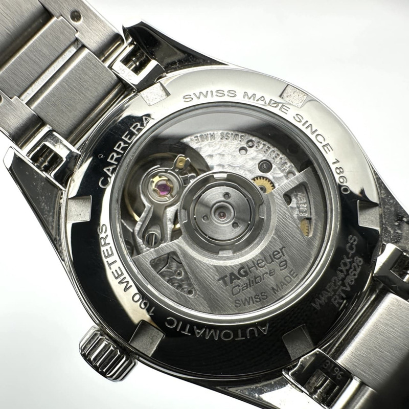 TAG HEUER 豪雅卡萊拉系列 Caliber 9 自動機械腕錶，附日期顯示，鑲嵌 12 顆鑽石，型號 WAR2413.BA0776，不銹鋼材質，黑色，女士款-12