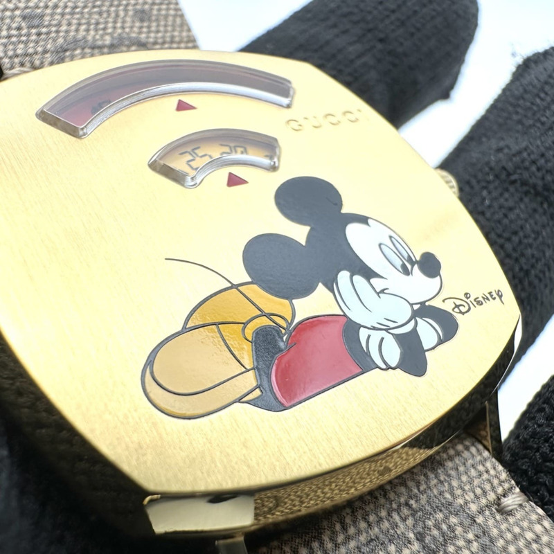 GUCCI Grip YA157420/157.4 石英錶，米奇與迪士尼聯名款，金色，男士-5