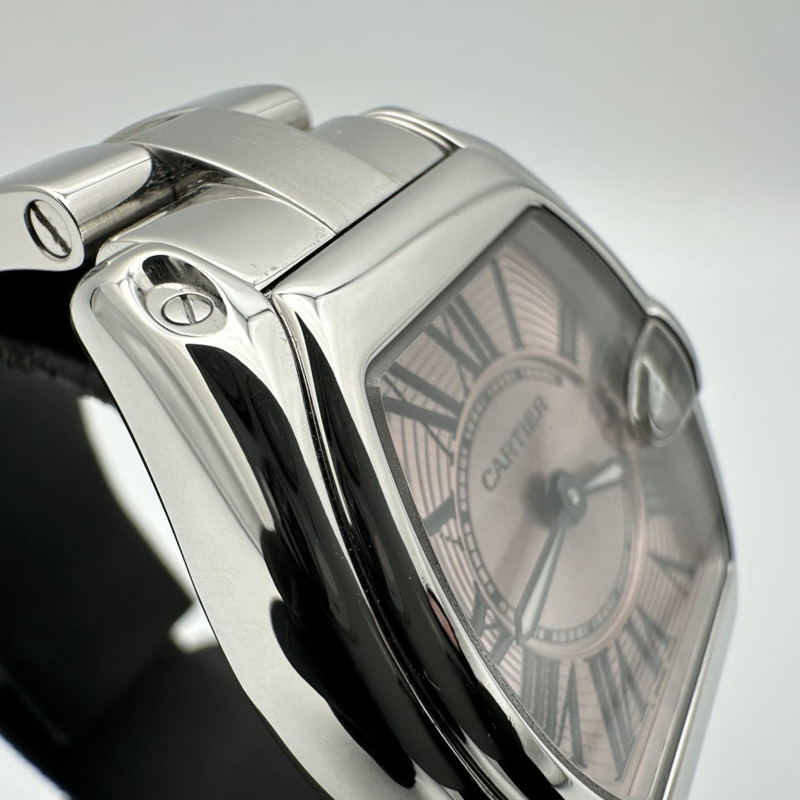 卡地亞 Roadster SM Date W62017V3 石英不鏽鋼粉紅女錶-4