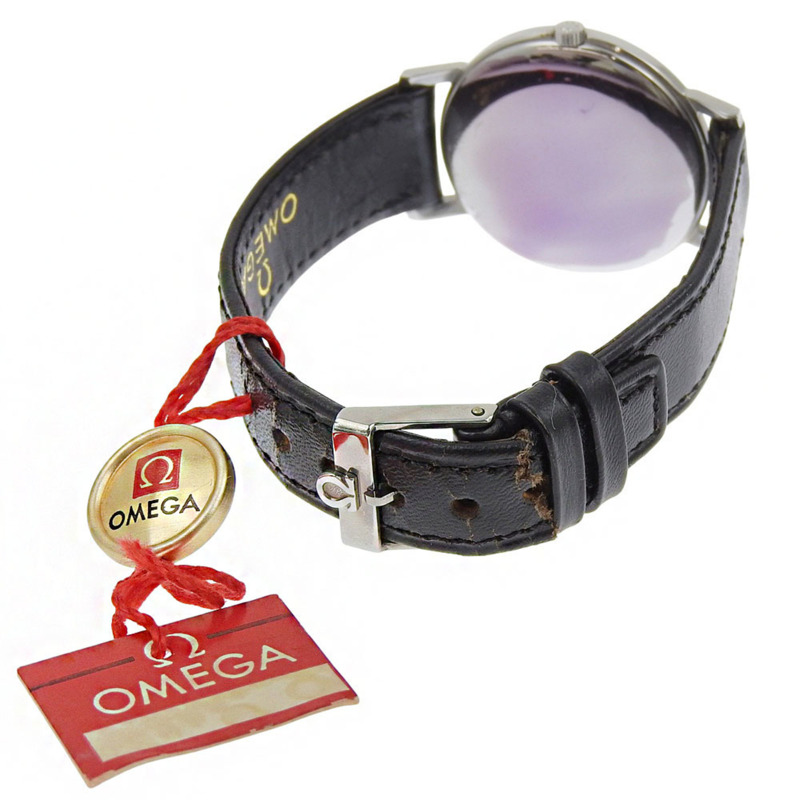 歐米茄日內瓦系列腕錶，625機芯，精鋼錶殼，皮革錶帶，手動上鍊，指針式顯示，銀色錶盤，男士款-4