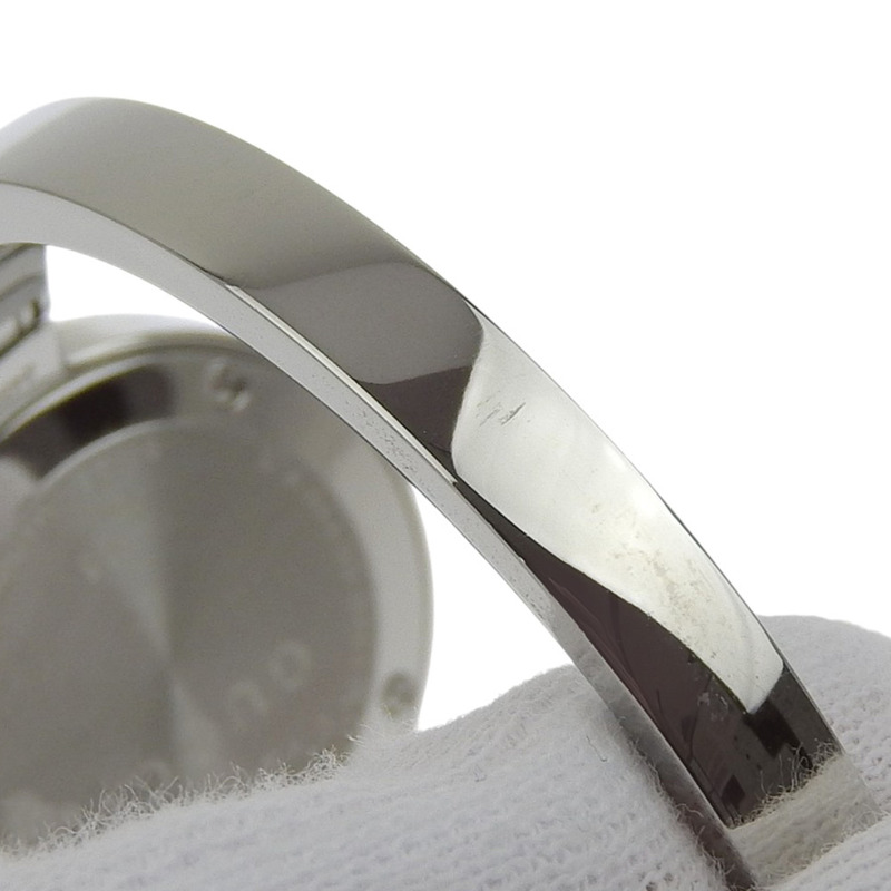 Gucci GUCCI 105 不鏽鋼鑲鑽石英模擬顯示黑色錶盤女士腕錶-6