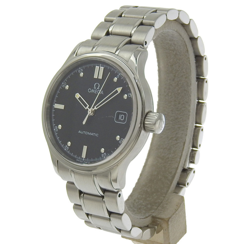 歐米茄經典系列日期顯示腕錶 5203.5 不鏽鋼自動機械男士腕錶 黑色錶盤-1