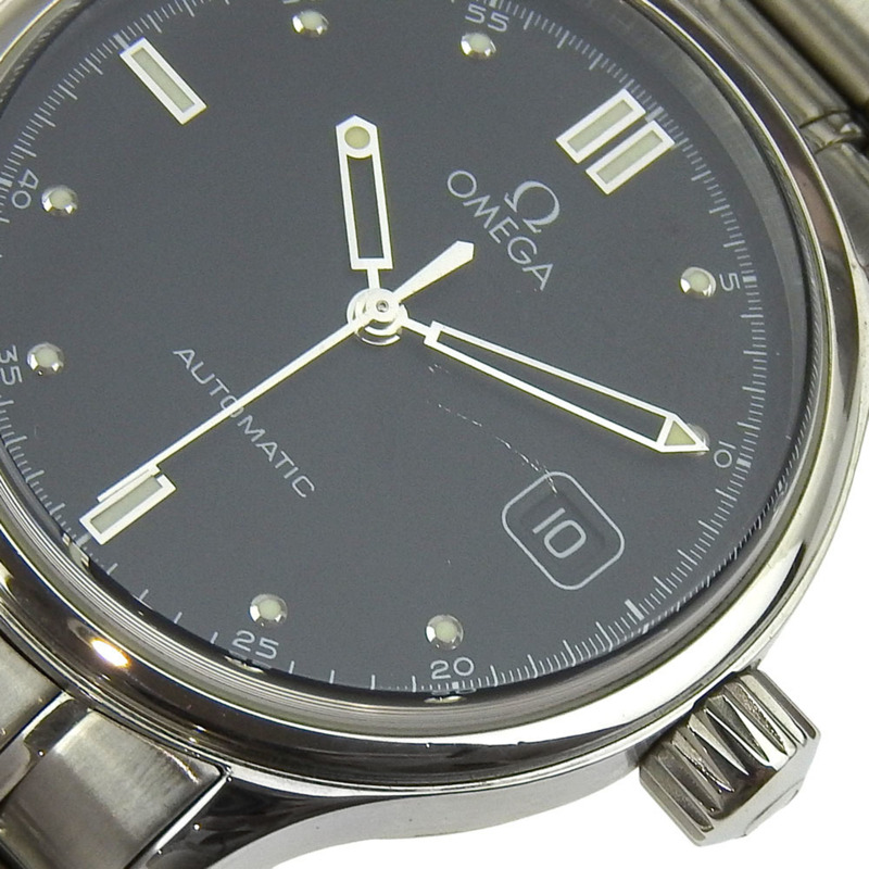 歐米茄經典系列日期顯示腕錶 5203.5 不鏽鋼自動機械男士腕錶 黑色錶盤-8