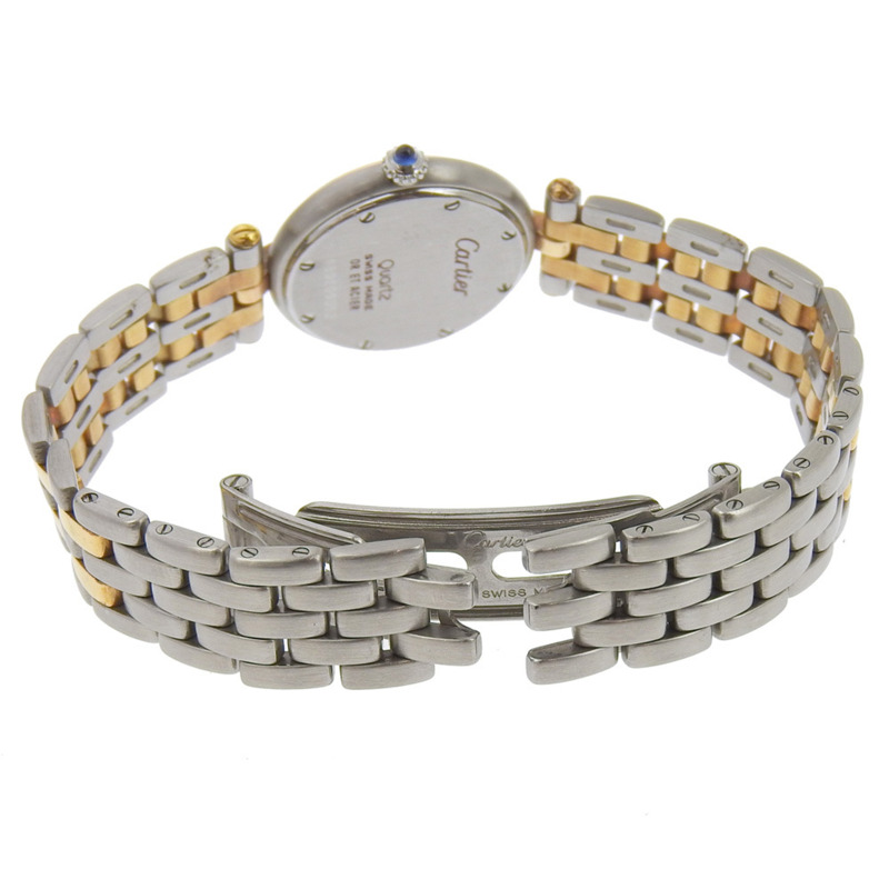 卡地亞 Panthere SM 圓形腕錶,雙排不銹鋼石英指針,象牙色錶盤,PANTHERESM 女士腕錶-4