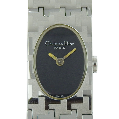 Christian Dior Miss腕錶 D70-100 不鏽鋼石英模擬顯示黑色錶盤 女士腕錶