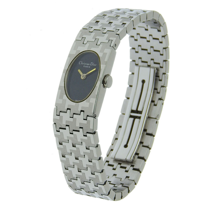 Christian Dior Miss腕錶 D70-100 不鏽鋼石英模擬顯示黑色錶盤 女士腕錶-1