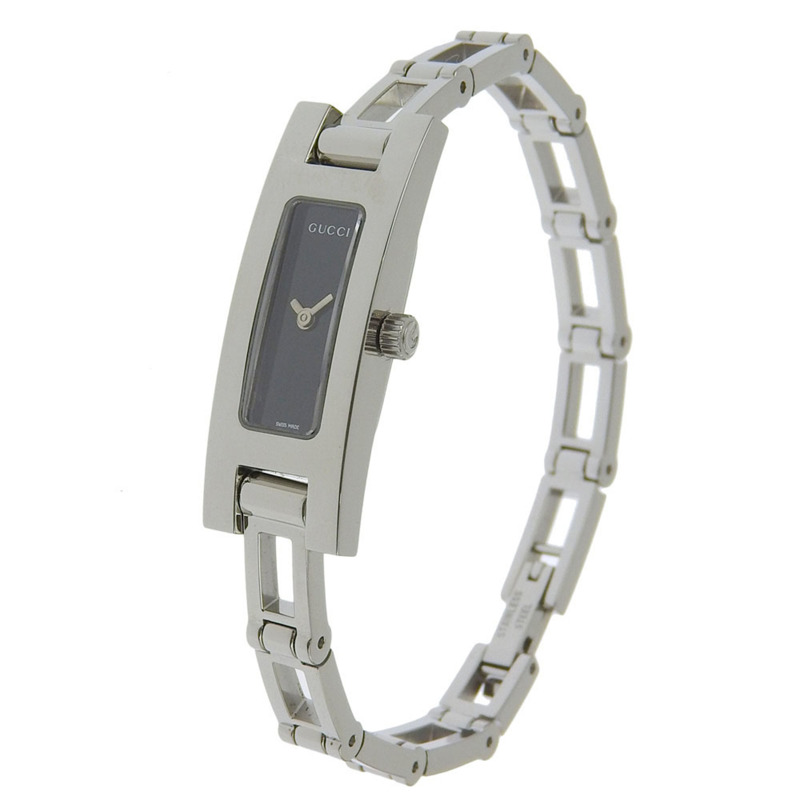 Gucci GUCCI 3900L 不鏽鋼石英模擬顯示女士腕錶，黑色錶盤-1