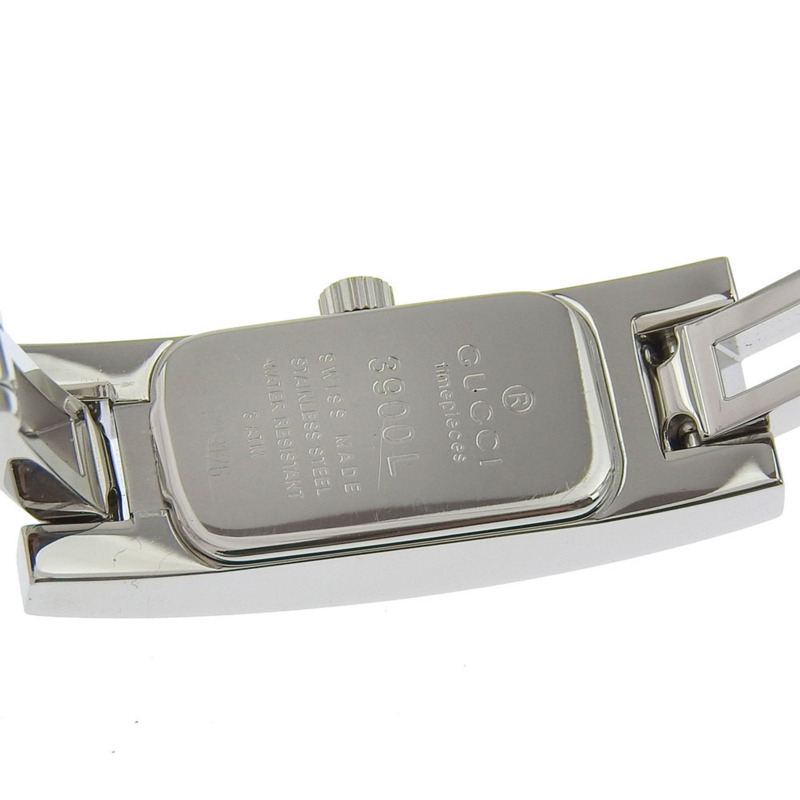 Gucci GUCCI 3900L 不鏽鋼石英模擬顯示女士腕錶，黑色錶盤-5