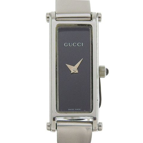 Gucci GUCCI 1500L 不鏽鋼石英模擬顯示女士腕錶，黑色錶盤