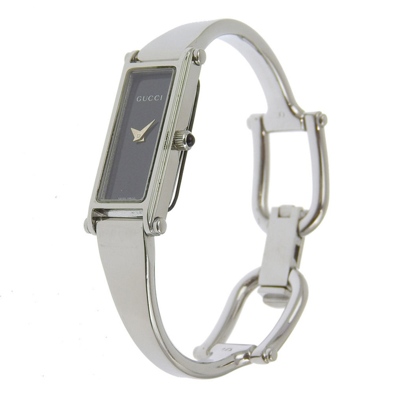 Gucci GUCCI 1500L 不鏽鋼石英模擬顯示女士腕錶,黑色錶盤-1