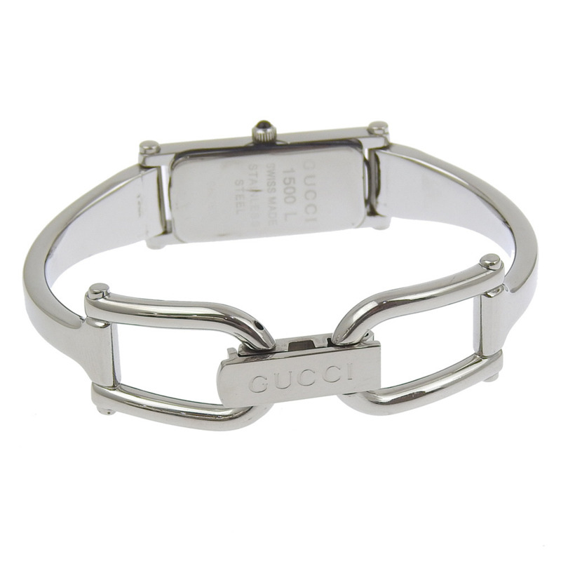 Gucci GUCCI 1500L 不鏽鋼石英模擬顯示女士腕錶,黑色錶盤-3