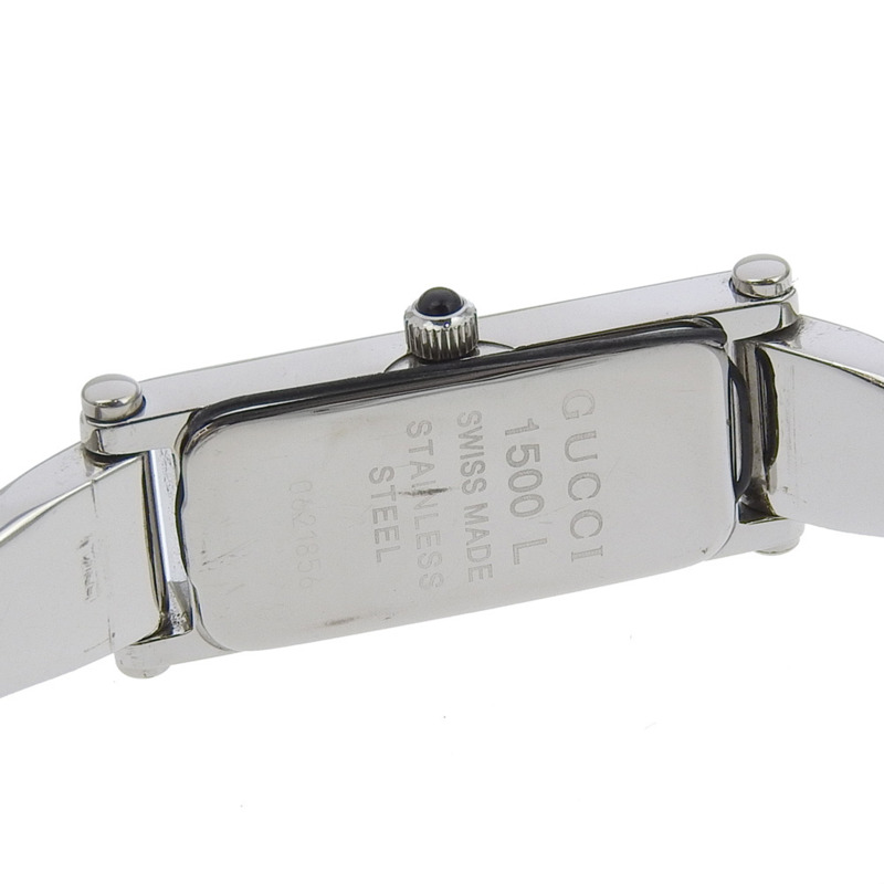 Gucci GUCCI 1500L 不鏽鋼石英模擬顯示女士腕錶,黑色錶盤-5