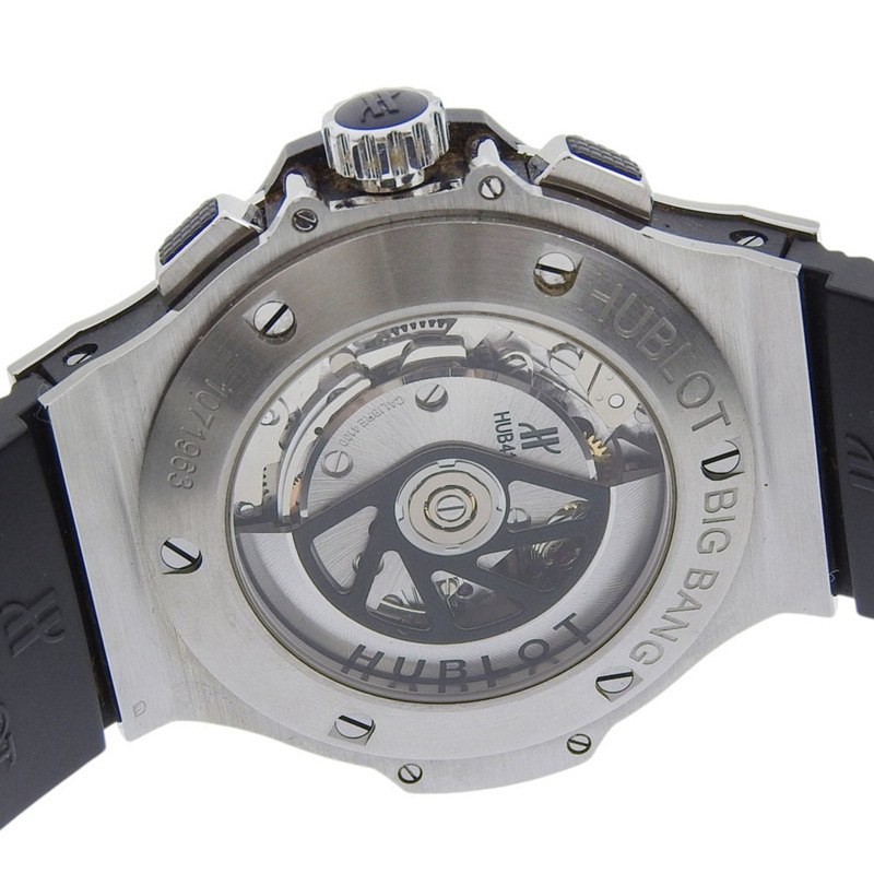 宇舶錶 Big Bang 系列腕錶,機芯型號 HUB4100,301.SB.131.RX,精鋼 x 陶瓷錶殼,橡膠錶帶,自動上鍊計時碼錶,黑色錶盤,男款-4