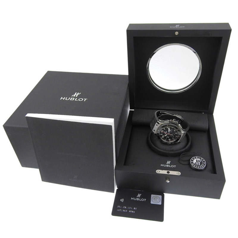 宇舶錶 Big Bang 系列腕錶,機芯型號 HUB4100,301.SB.131.RX,精鋼 x 陶瓷錶殼,橡膠錶帶,自動上鍊計時碼錶,黑色錶盤,男款-9