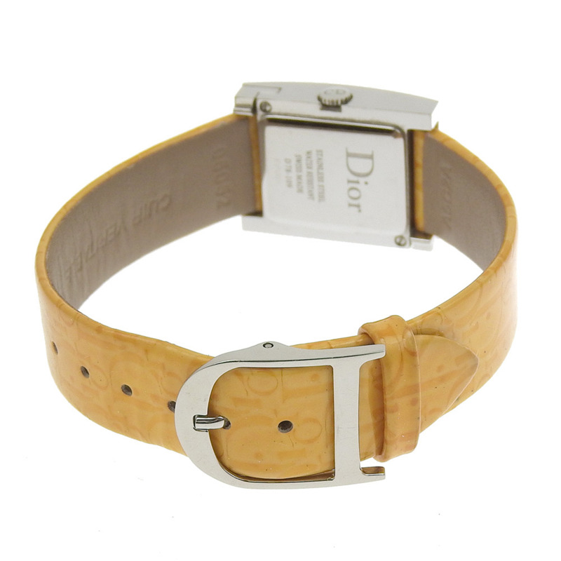 Christian Dior Maris腕錶 D78.109 不鏽鋼 x 皮革錶帶 石英模擬顯示 粉紅錶盤 女士款-4