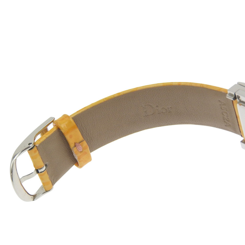 Christian Dior Maris腕錶 D78.109 不鏽鋼 x 皮革錶帶 石英模擬顯示 粉紅錶盤 女士款-8