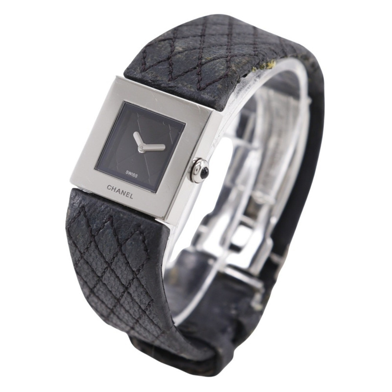 香奈兒 Matelasse H0009 女士腕錶,精鋼 x 皮革錶帶,石英模擬顯示,黑色錶盤-1
