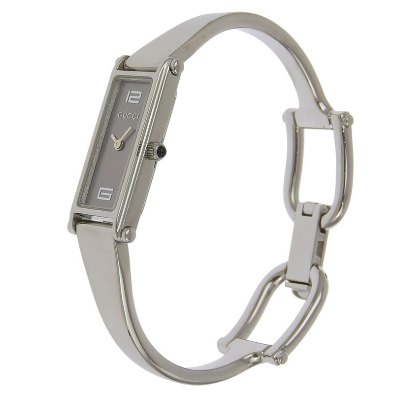 Gucci GUCCI 1500L 不鏽鋼石英模擬顯示女士腕錶,灰色錶盤-1