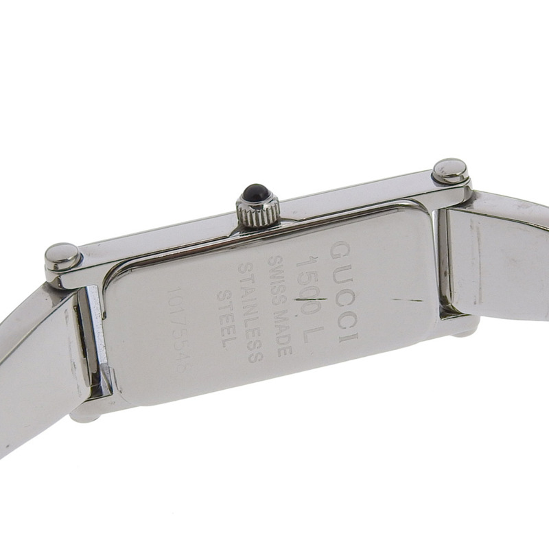 Gucci GUCCI 1500L 不鏽鋼石英模擬顯示女士腕錶,灰色錶盤-5