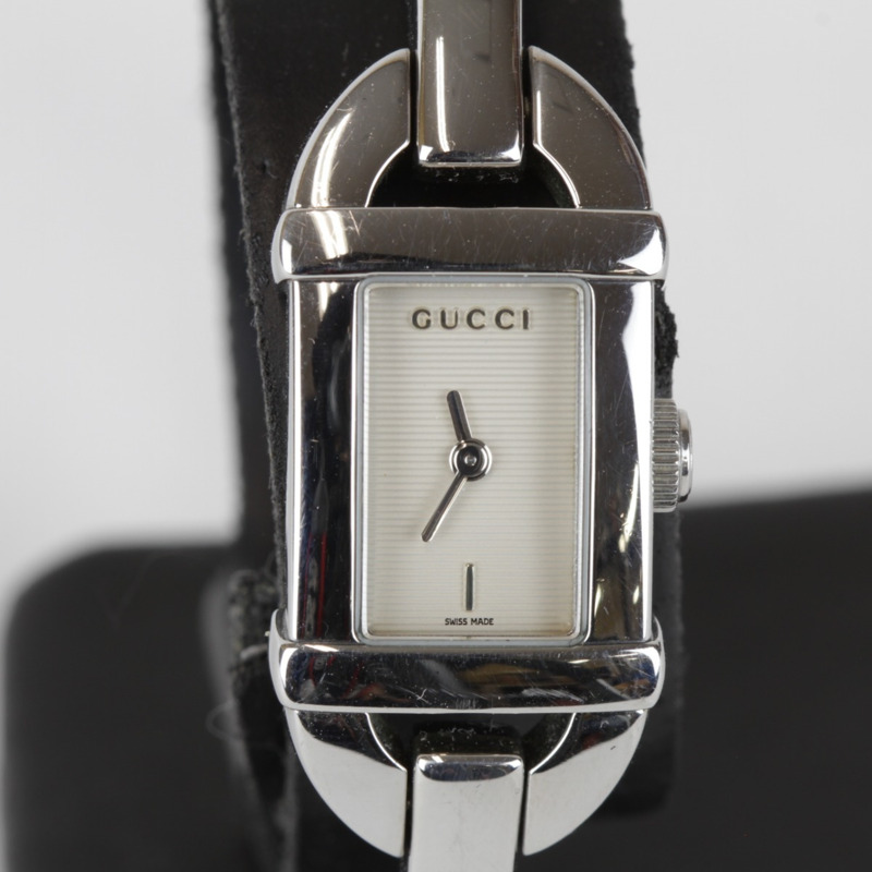 GUCCI 6800L 不鏽鋼女士石英手鐲錶-0
