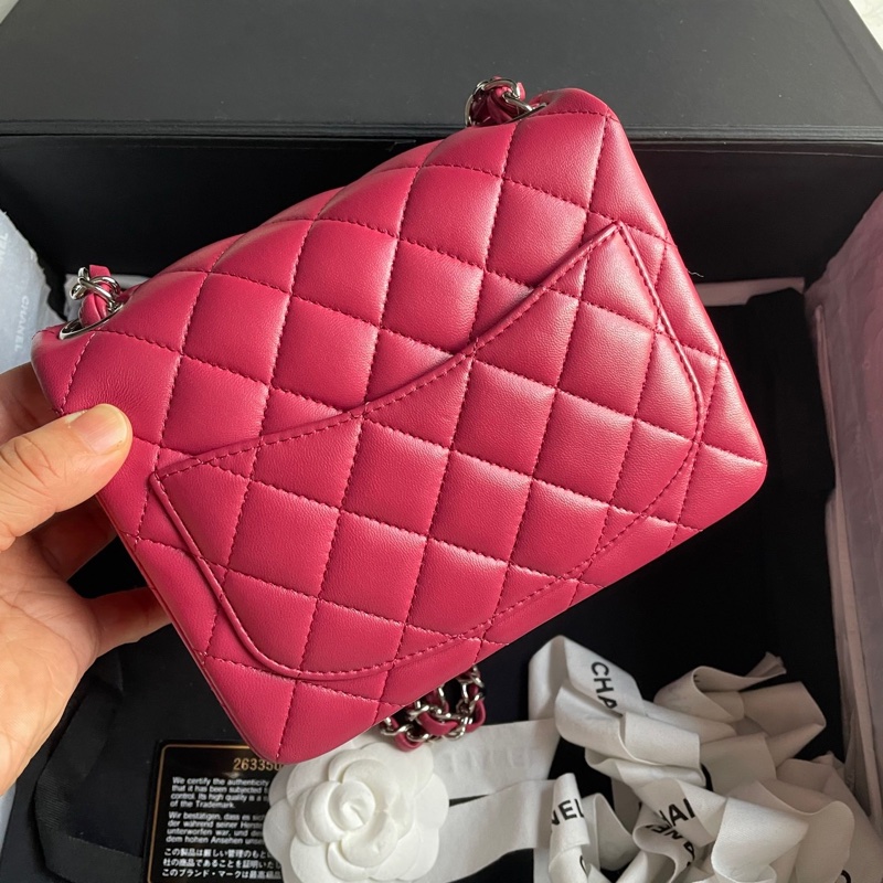 Chanel玫紅色方胖-2