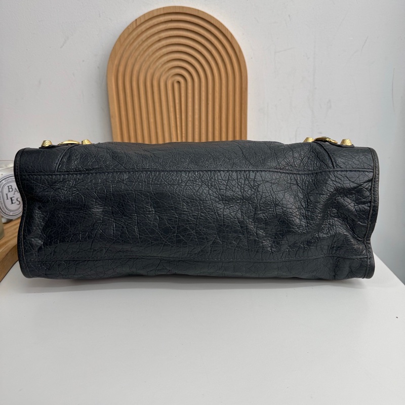 巴黎世家深灰色機車包-2