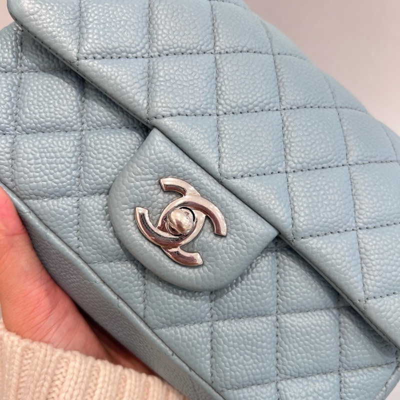 Chanel淡藍荔枝皮CF20-2