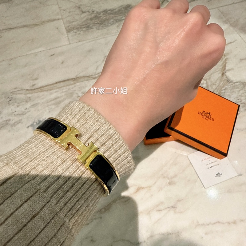 Hermes 97新 ST碼閒置 Clic H手環黑色/金 /PM-1
