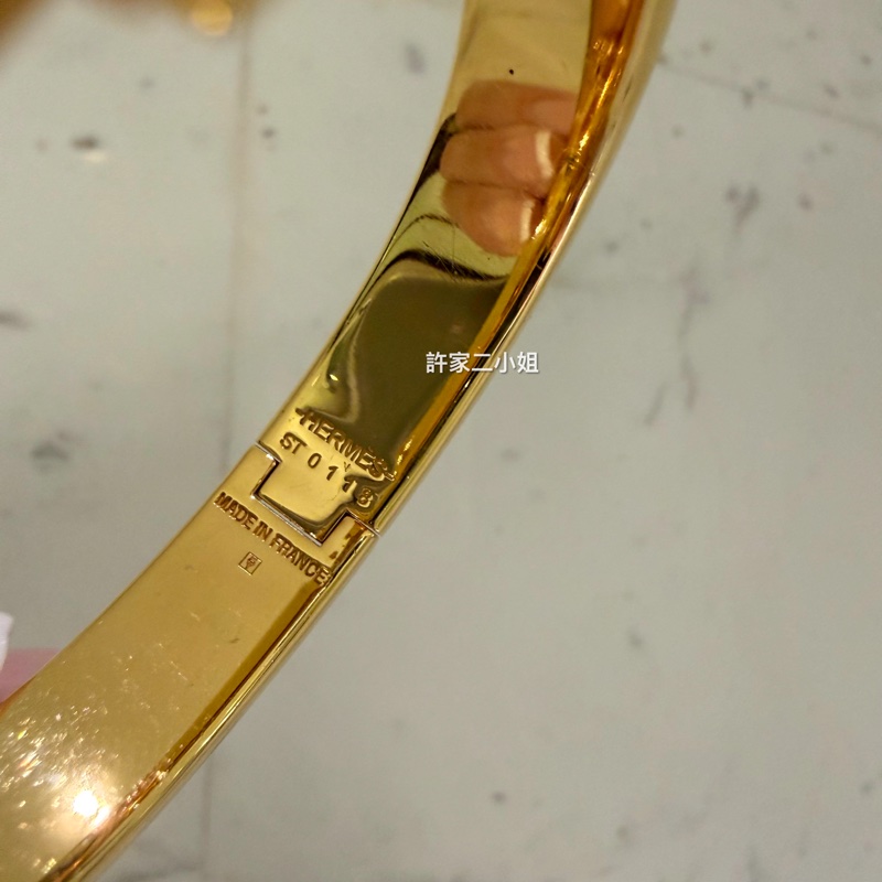 Hermes 97新 ST碼閒置 Clic H手環黑色/金 /PM-14