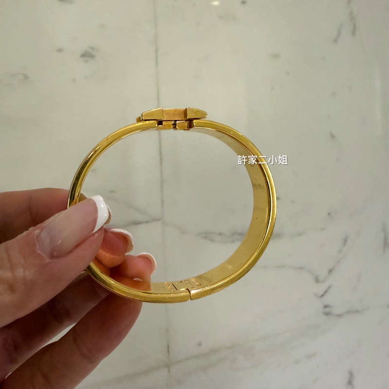 Hermes 97新 ST碼閒置 Clic H手環黑色/金 /PM-16