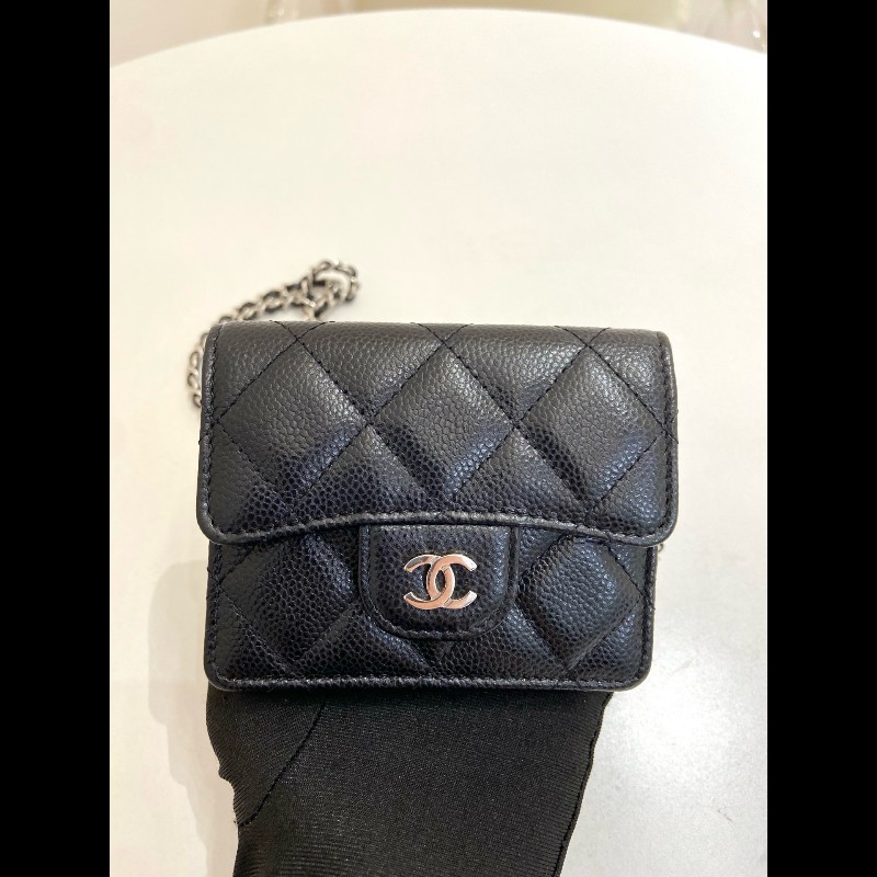 Chanel 黑金荔枝牛皮mini 風琴鏈條包
卡包-1