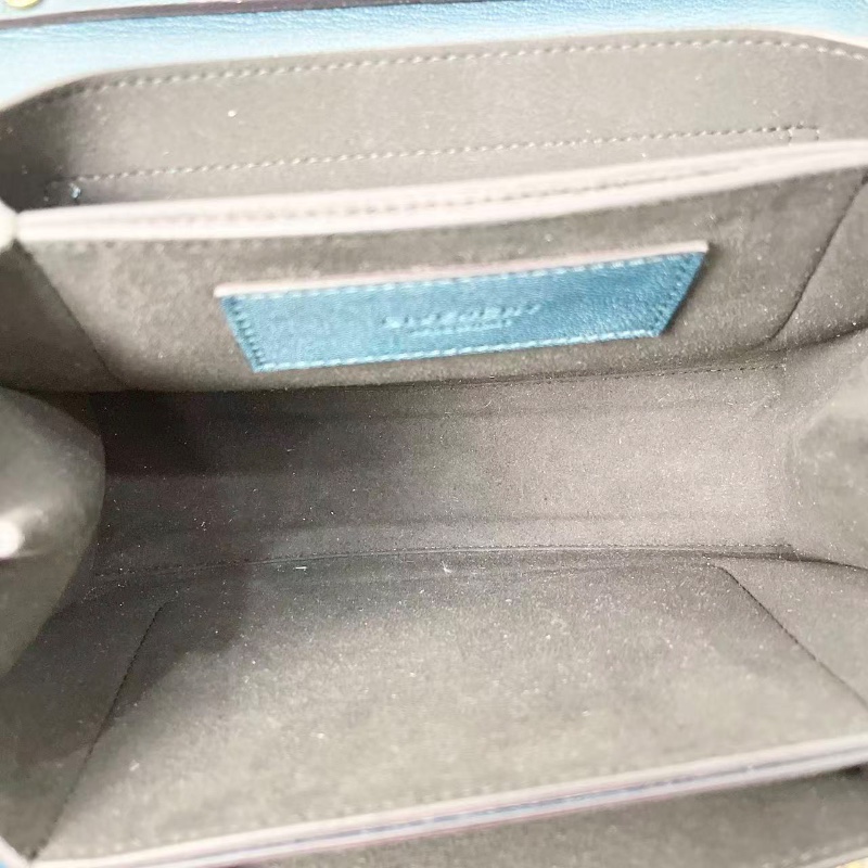 Givenchy藍灰拼色金屬鎖扣肩背包21×15×9 98新配件塵袋-2