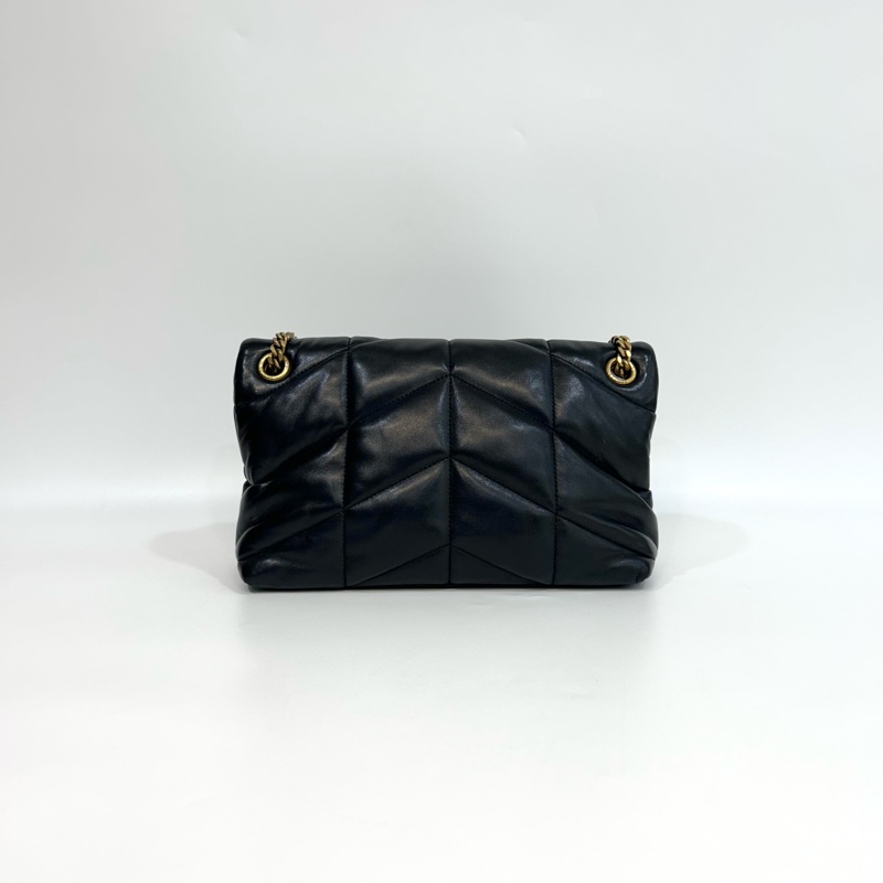 ☁️聖羅蘭雲朵包小號YSL黑金羊皮絎縫小號PUFFER側背包5774761-6